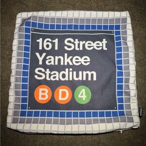 Yankees Yankee Stadium Baseball Subway Graphic Throw Accent Pillow Society6
